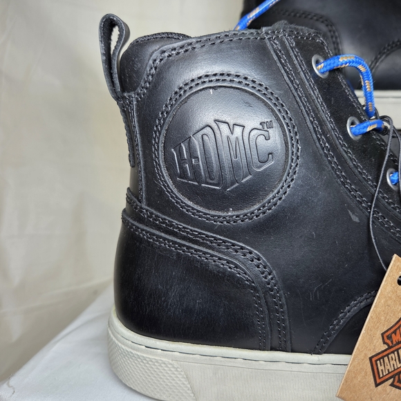 Harley-Davidson Womens Bateman Ankle Pro Riding Sneaker Black Leather Sz 9.5 - Picture 10 of 15